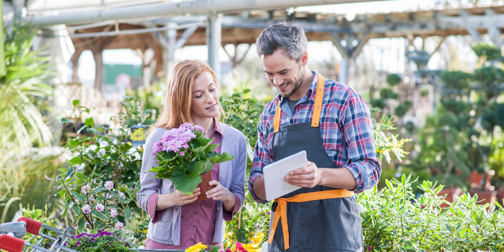 Dig Marketing-Sherwood Park-Alberta-Chaos Gardening-garden center staff helping customer
